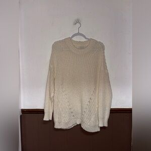 American Eagle | Cream Knit Cut-Out Sweater